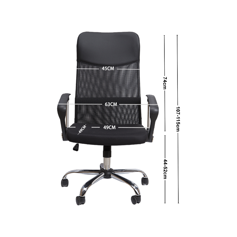 Chaise de bureau réglable de maille de barre d'essence forte de stabilité noire