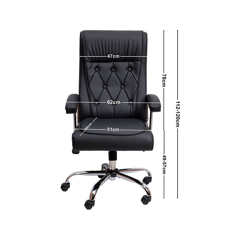 Chaise de bureau classique en cuir PU réglable multi-angles noir
