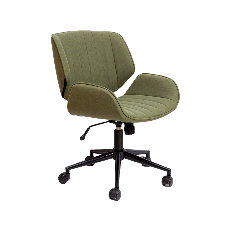 Chaise de bureau en tissu vert doux et respirant