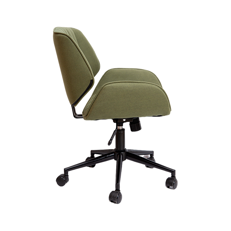 Chaise de bureau en tissu vert doux et respirant