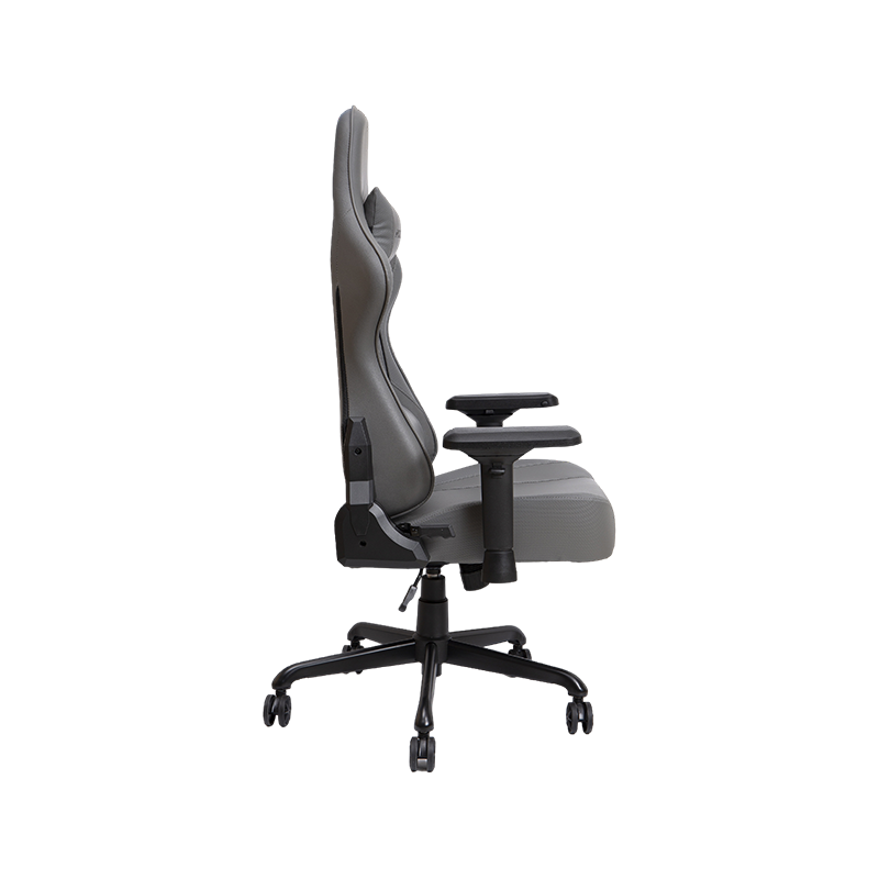 Chaise de jeu de luxe haut de gamme à accoudoirs réglables gris