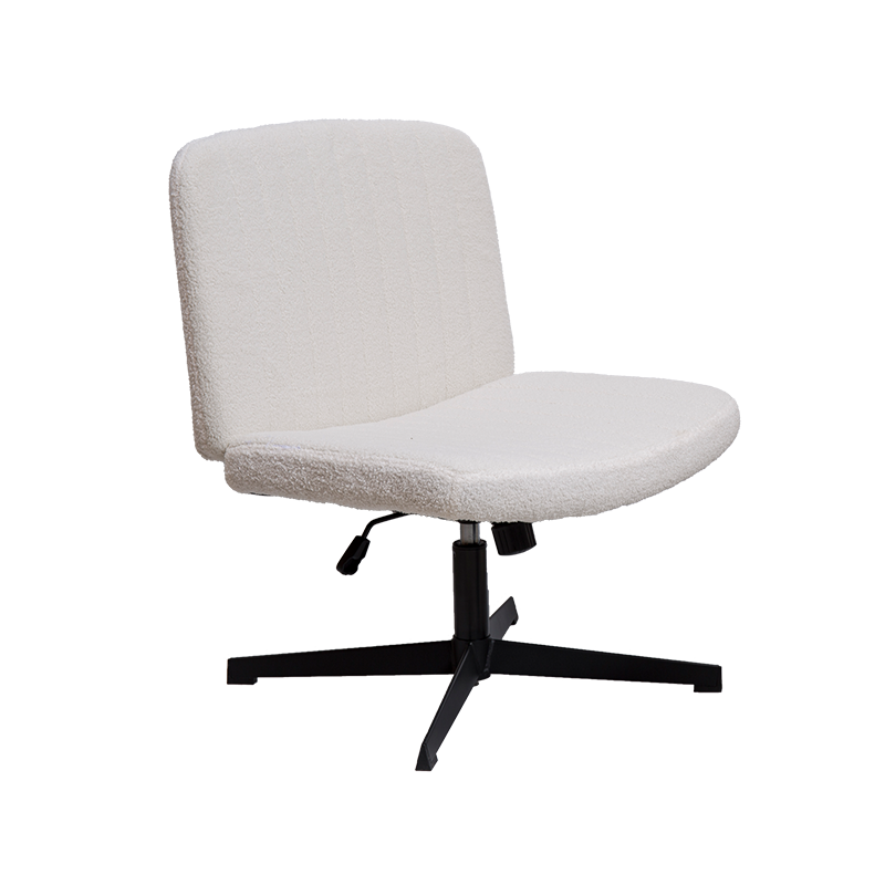 Chaise de bureau en tissu à sensation assise confortable blanche
